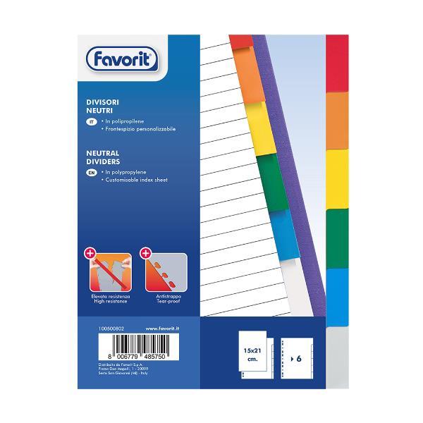 FAVORIT INTERCALARE NEUTRO IN PP 160X210 mm 6 …
